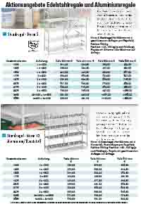 Lagertechnik Aktionsangebote Edelstahlregale